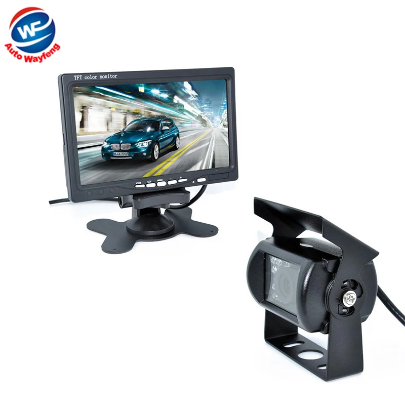 

18 IR Reverse Camera +NEW 7" LCD Monitor+Car Rear View Kit car camera BUS And Truck parking sensor Camera 15M Or 20M Cable