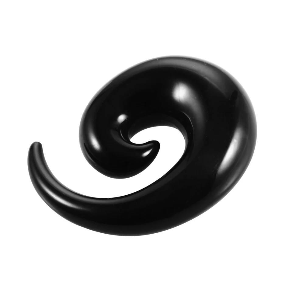 2Pcs Acrylic Black&White Spiral Ear Taper Gauges Stretching 1.6mm-20mm Ear Plug Tunnel Ear Expander Piercing For Unisex Jewelry