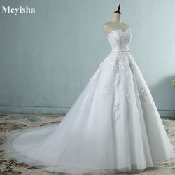 Customized ZJ9032 Lace Flower Sweetheart White Ivory Fashion Sexy 2025 Wedding Dresses For Brides Plus Size Maxi 2-26W