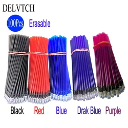 100 unids/set 0,5mm bolígrafo de Gel borrable varilla de repuesto azul negro rojo verde naranja tinta de Color Oficina escuela escritura accesorios de papelería