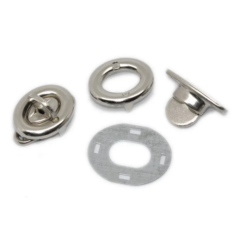 10 Sets/lot Oval Clasps Purse Twist Turn Lock Silver Tone For Coin Purse Bag 17x33mm(5/8