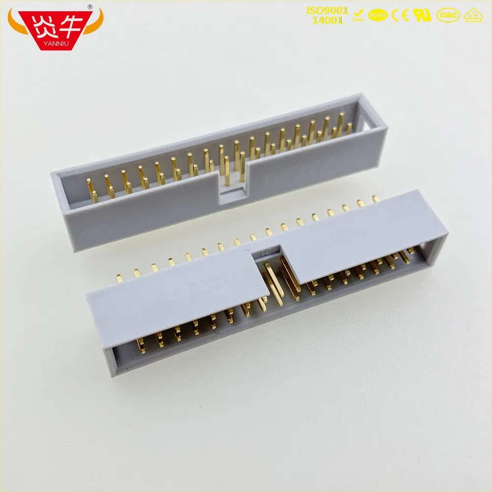 

50Pcs DC3-34P GREY WHITE 34PIN IDC SOCKET BOX 2.54mm PITCH BOX HEADER STRAIGHT CONNECTOR CONTACT PART GOLD-PLATED 3Au YANNIU