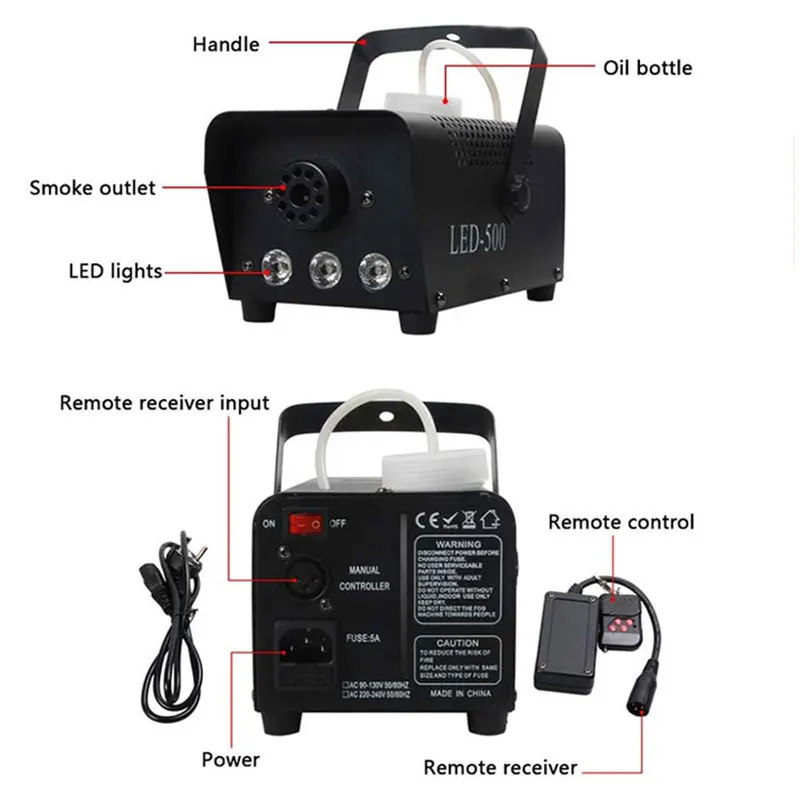 Máquina de humo colorida para discoteca, mini nebulizador remoto LED, eyector de luz de escenario para dj, fiesta de Navidad, envío rápido