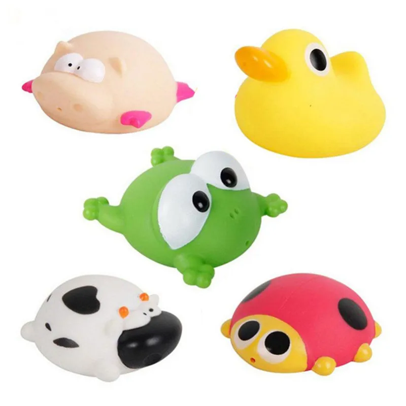 

1 PCS Lovely Bath Toys in the Bathroom for Children Water Spray Animal Soft Rubber Toys Duck Green Frog toy for Children Gift