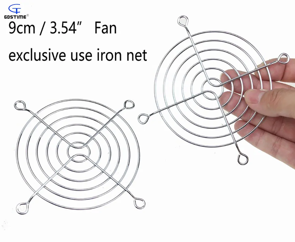 

Gdstime 10 Pcs Silver Metal 90mm Chrome Fan Grill Finger Guard Protector for PC Computer 9cm Fan Iron Net