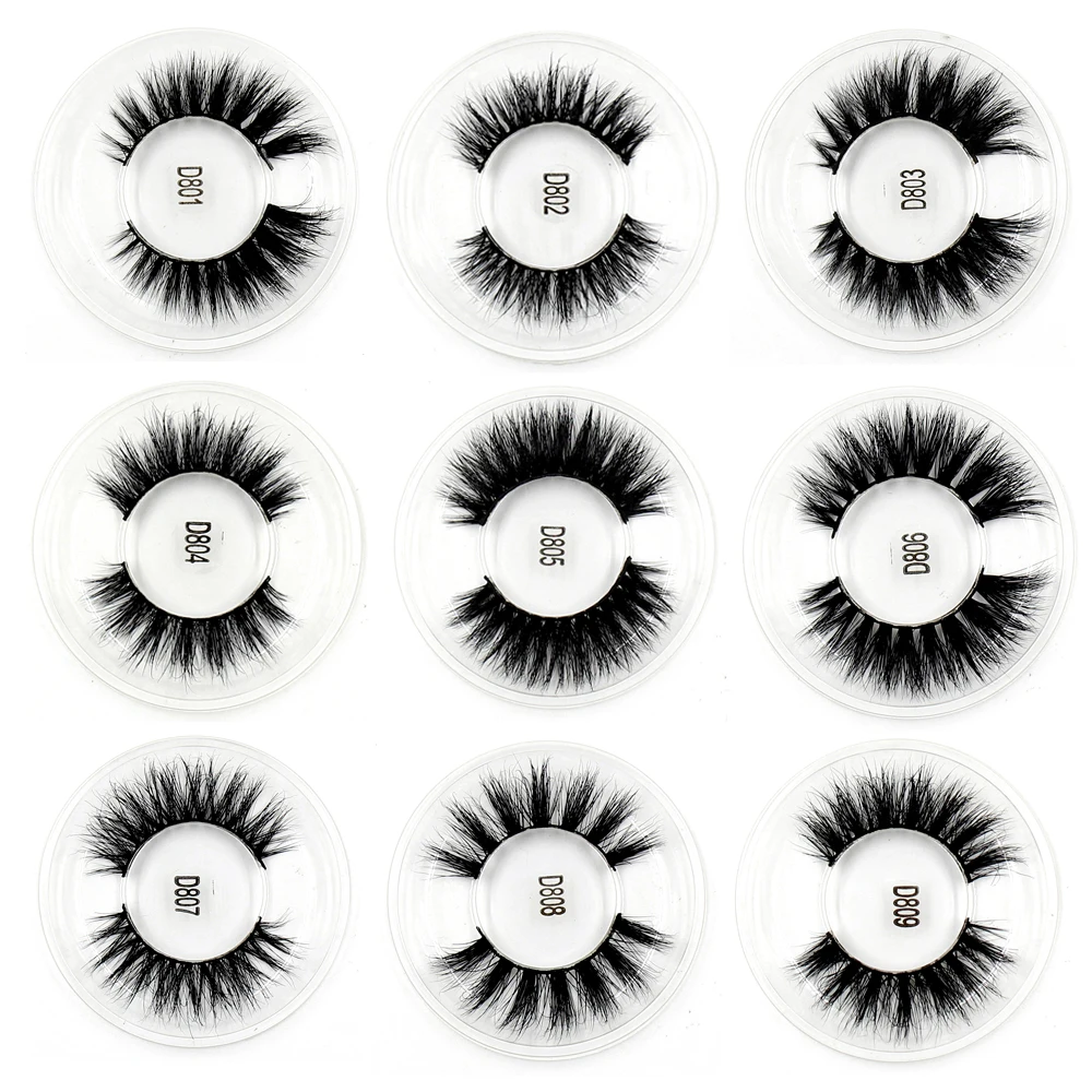 100PCS False Eyelashes handmade real mink fur 3D false eyelash strip lashes Natural volume cruelty free Makeup Eyelashes DHL UPS