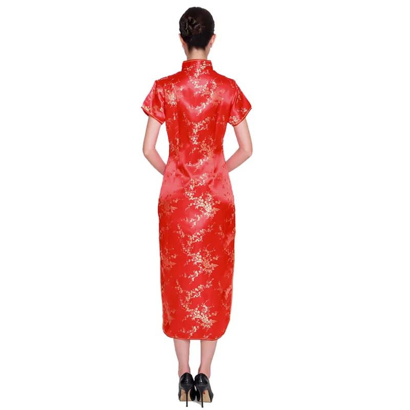 Oversize 6XL Vintage Chinese Traditional Women Satin Dress 4XL Long Slim Cheongsam Qipao 5XL Bride Wedding Dress Formal Dress