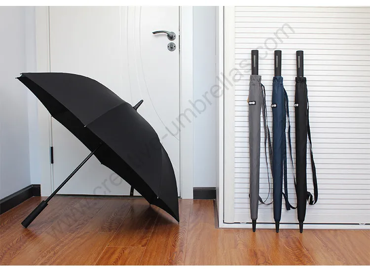 114cm anti-thunder solid & Printed rubber business straight umbrella with carrying belt commercial antique anti-skidding parasol