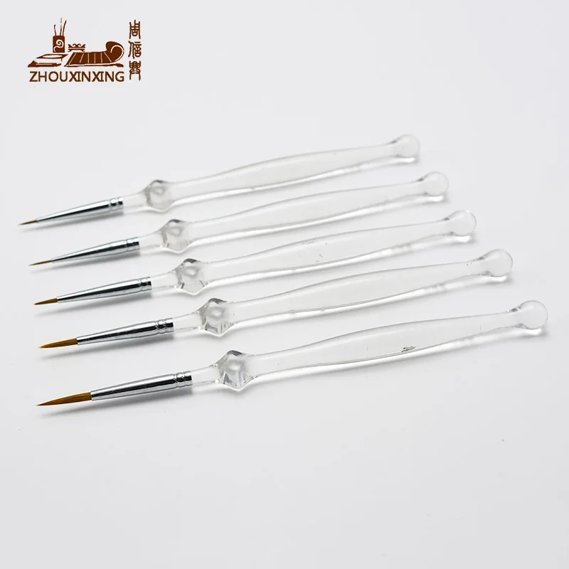 

6pcs set weasel hair Polygonal diamond, rhombus Organic pole Acrylic rod Hook line pen ceramics Lines brush Drawing supplies