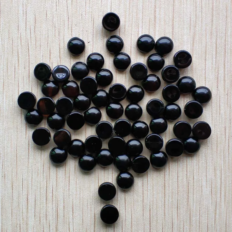 Wholesale 50pcs/lot fashion hight quality natural black onyx round cab cabochon beads for jewelry Accessories making 8mm free