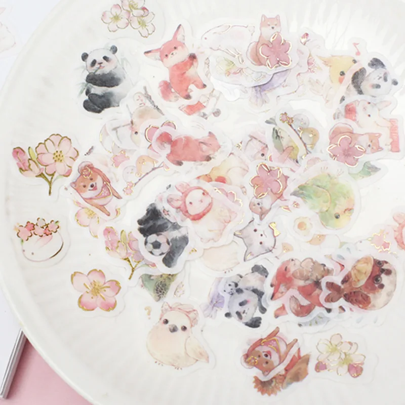 45pcs/lot Cute Animals Scrapbooking Sticker Japanese Stationery Child Toy Stickers Diy Decorative Sticker School Supply Gift