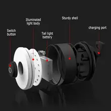 USB Rechargeable Waterproof Bike Rear Light #2