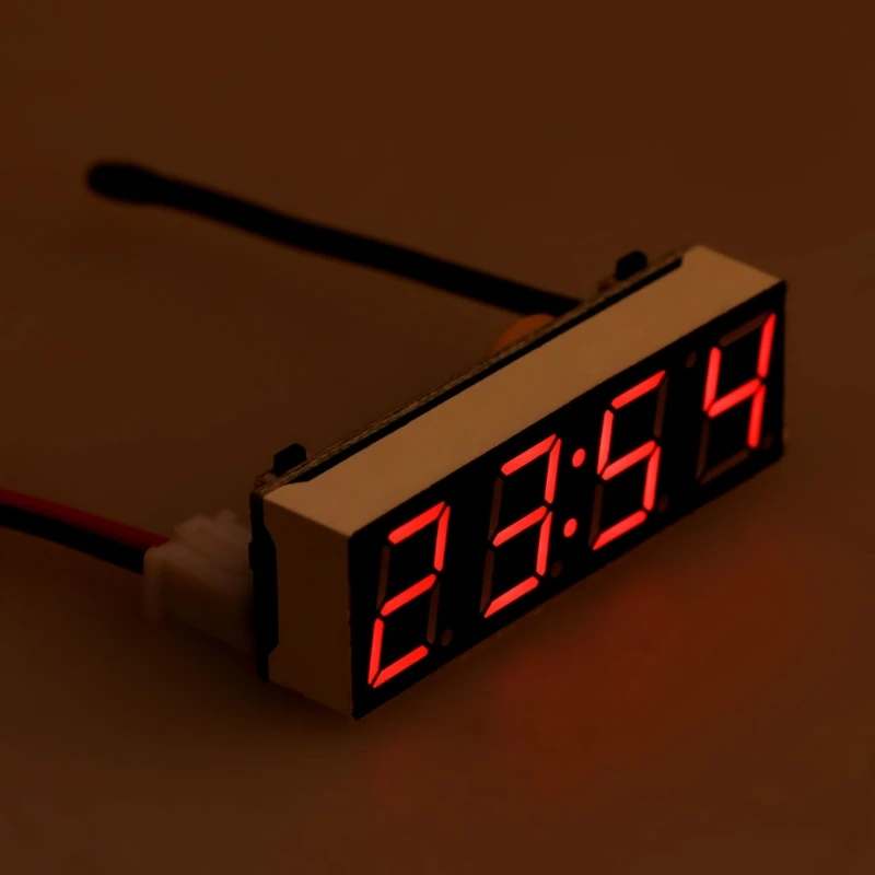 OOTDTY Digital Car LED Electronic Clock Time Temperature Voltage 3 in 1 Meter 12V 5-20V