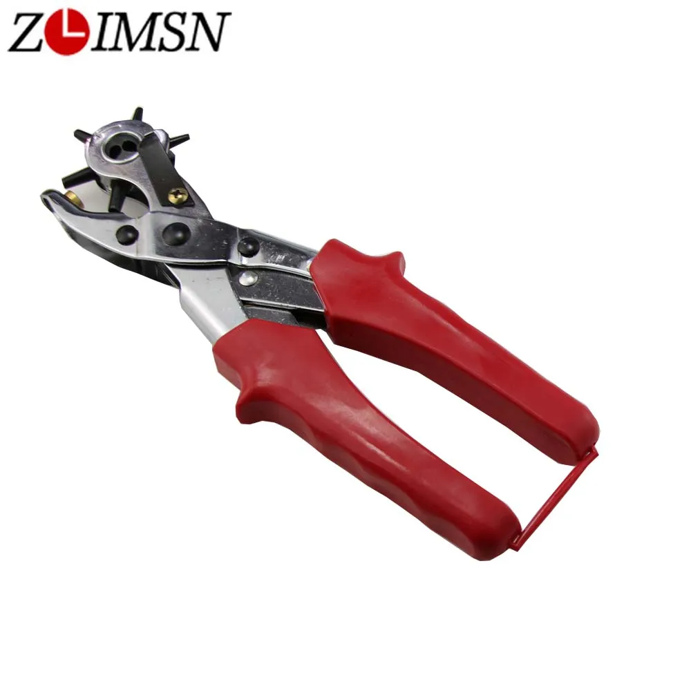 ZLIMSN Multipurpose Rotary Holes Punch Pliers Rubber Handle Used for Leather Watchband Revolving Hole-Punching Watches Repair