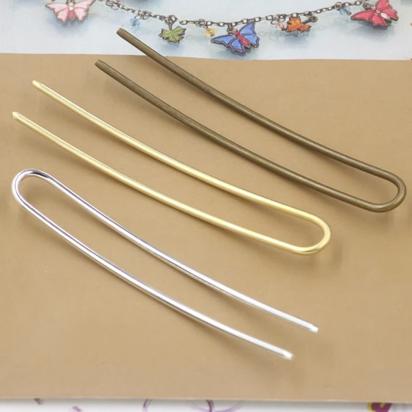 5pcs/Lot Vintage Antique Bronze Hair Jewelry U Shaped Hairpins Barrettes Retro Long Arch Pin Hair Wear Accessories Decoration