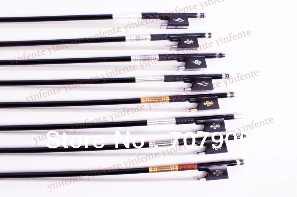 

4/4 Violin Bow Black Carbon fiber Fast Action Straight Top Horse Hair Strong