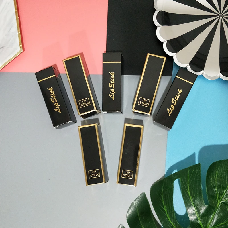 

2.5*2.5*8CM Black Kraft Boxes Lip Balm Tube black Packaging Box Essence Bottle Packaging 200pcs\lot Free shipping