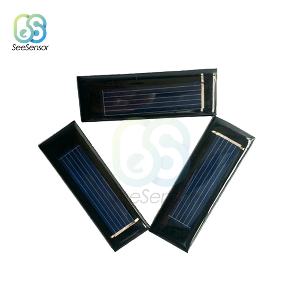 Panel Solar de 0,5 V, 100mA, 0,05 W, Mini Sistema Solar DIY para baterías, cargadores de teléfonos móviles, célula Solar portátil, 10 Uds.