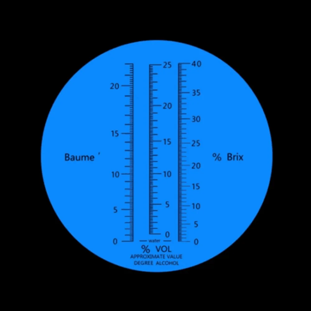 Yieryi 3 In 1 Handheld Alcohol Refractometer Sugar Wine Concentration Meter Densitometer 0-25% Alcohol Beer 0-40% Brix Grapes