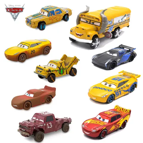 Disney Pixar Cars 3 Metal Crazy crash Party Lightning McQueen Car Toys Dinoco Cruz Ramirez Mater Toy Car Gift For Children