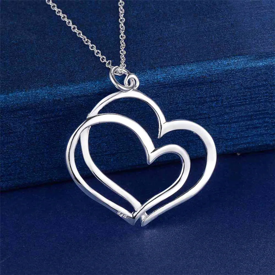 925 New wholesale  silver color high quality jewelry fashion noble Women classic love lady wedding necklace jewelry p108