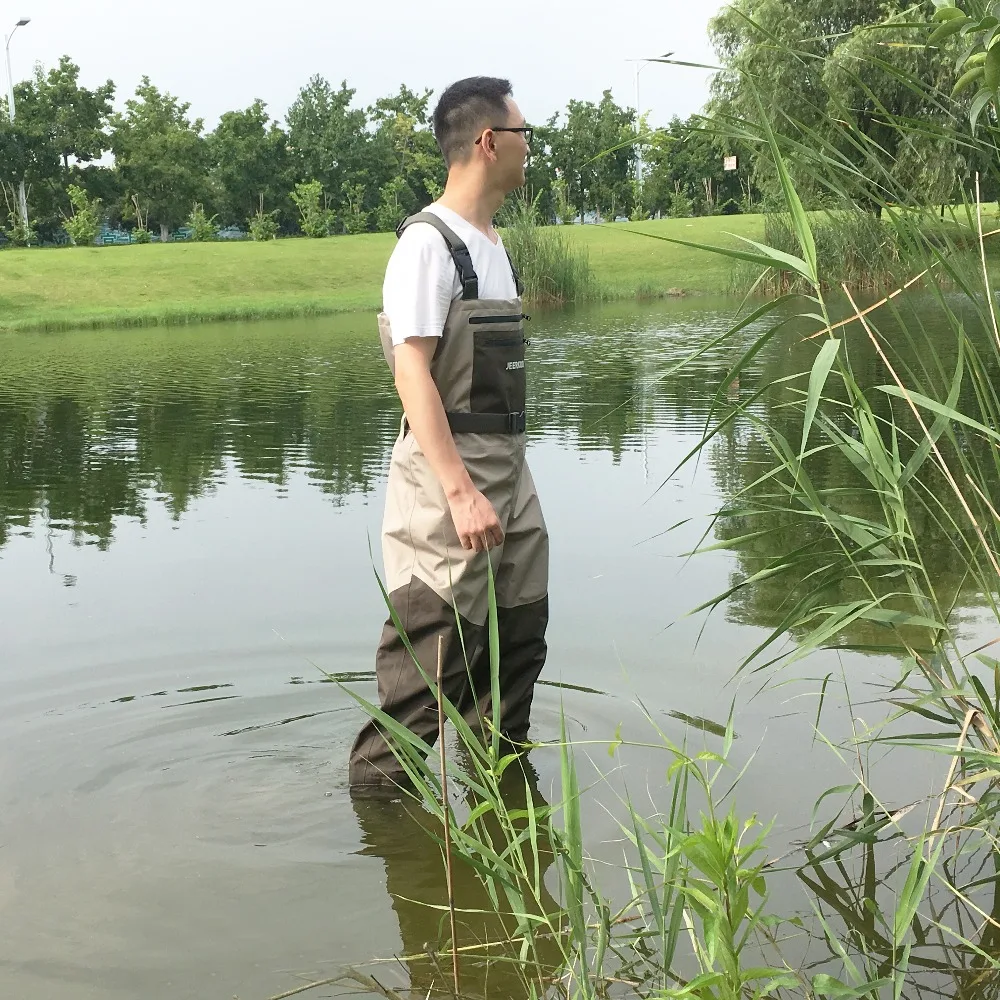 

Fly Fishing Waders Wading Chest Clothes Coverall Waterproof Hunting Pants For Men Woman Breathable Stocking Foot Good JEERKOOL