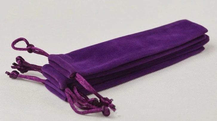 Imagem -02 - Caneta Presente Bolsa 3.5*17cm Esferográfica Bolsa com Cordão Bolsa de Jóias de Veludo Roxo para Fountain Pen de Armazenamento e Embalagem Alta Qualidade