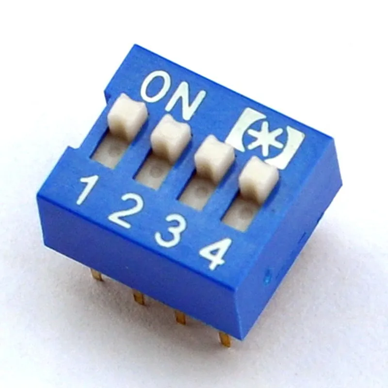 

( 100pcs/lot )4 Way DIP Switch, 4Position 8 pin PCB Mountable.