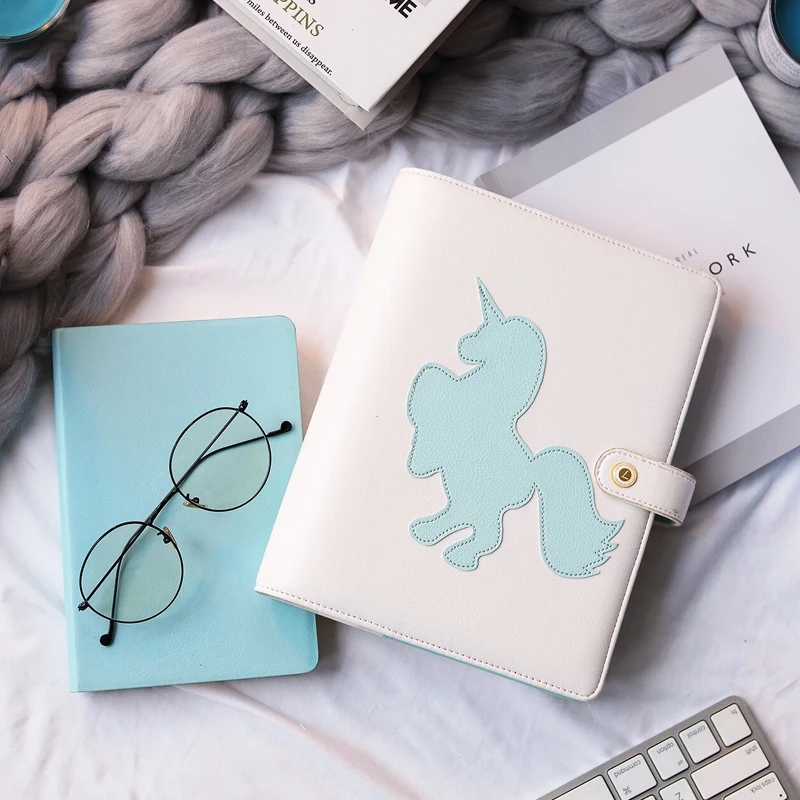 Lovedoki A5 A6 A7 Creative Unicorn White Diary Loose Leaf Binder Planner Spiral  Notebook With Filler Pages Ruler  Yiwi