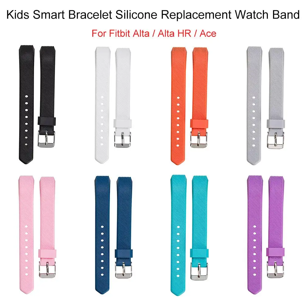 Soft Silicone Replacement Watch Band Wrist Strap for Fitbit Alta / Alta HR / Ace Kids Adjustable Smart Bracelet For Kids Watch