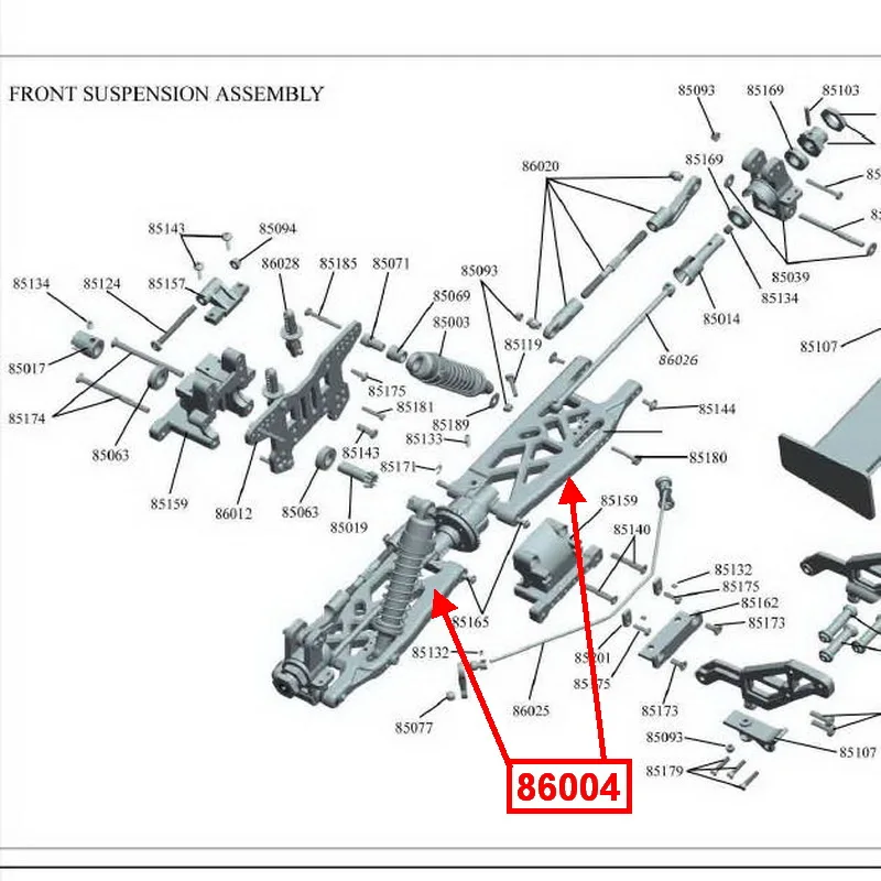 1/8 Rc Car Parts 86004 Rear Lower Suspension Arms For VRX RACING 1/8 scale 4WD Rc Car Fit VRX RH801/811 Truggy