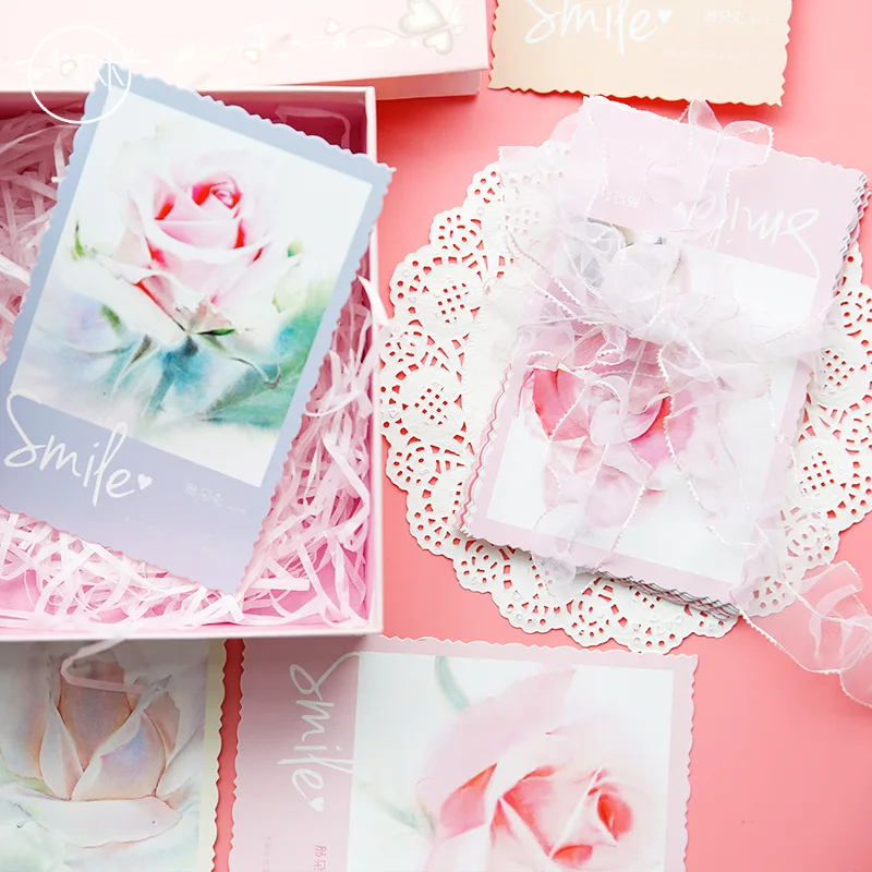 30 Sheets/Set Beautiful Flower Watercolor Series Postcard Greeting Card Birthday Gift Card Message Card