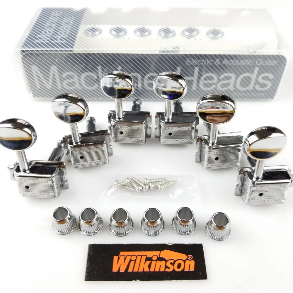 Wilkinson Vintage Nickel Tuners Electric Guitar Machine Heads Tuners For ST & TL Guitar OR Similar WJ-55 Silver Tuning Pegs