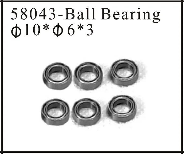 hsp 58043 Ball Bearing D10  6*3  For 1:18 1/18 Model Car Buggy Monster Truck Short Course Truck Spare Parts