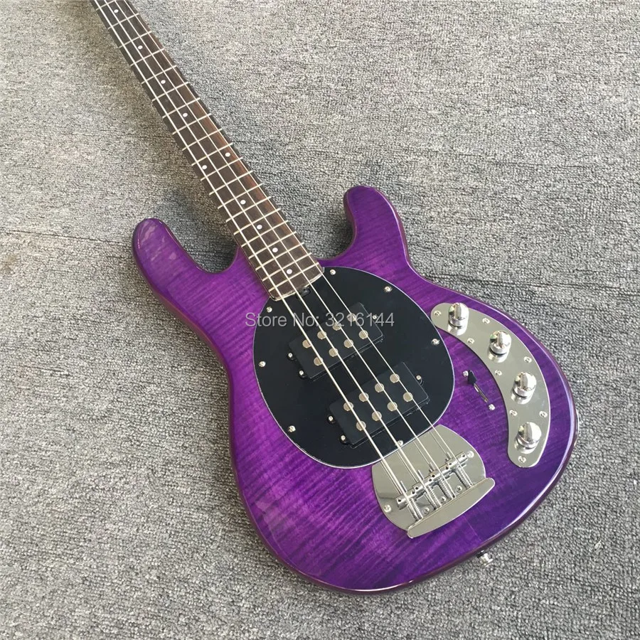 New custom music- man 4 string electric bass, purple, factory wholesale and retail. Can modify the custom, real  photos