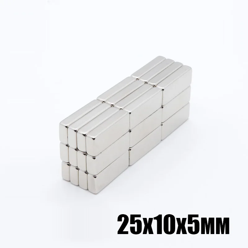 20pcs 25x10x5 mm Super Powerful Strong Rare Earth Block NdFeB Magnet Neodymium N35 Magnets 25*10*5 mm Free Shipping