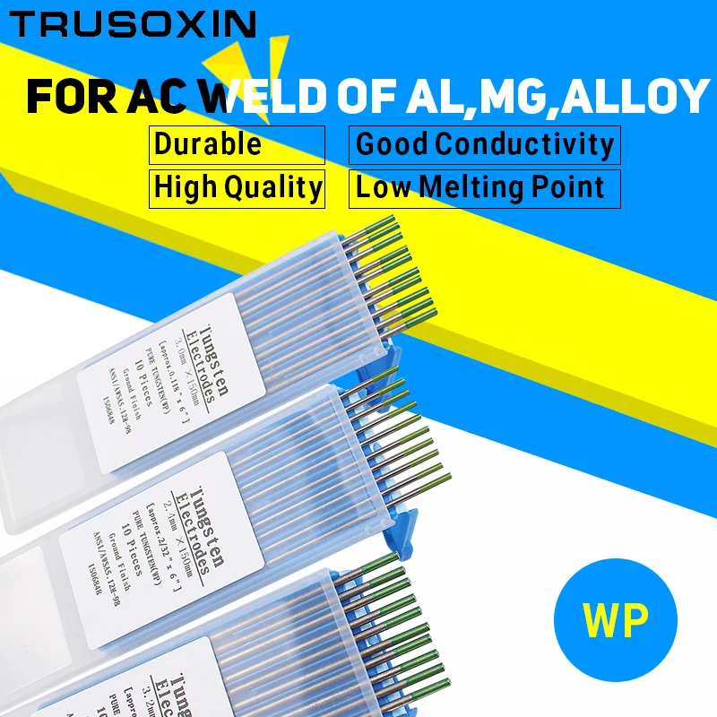 Aiguille/tige en tungstène pour Machine à souder avec fonction TIG, 10 pièces, Code vert 1.0/1.6/2.0/2.4/3.0/ 3.2/ 150MM