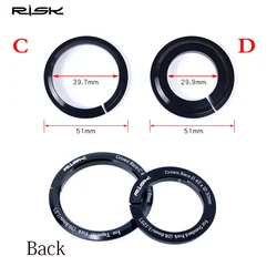 Risk 41.8-52mm Bicycle Headset Base MTB Road Bike Front Fork Base Spacer Crown Race for 28.6mm Straight Fork / 1.5 Tapered Fork