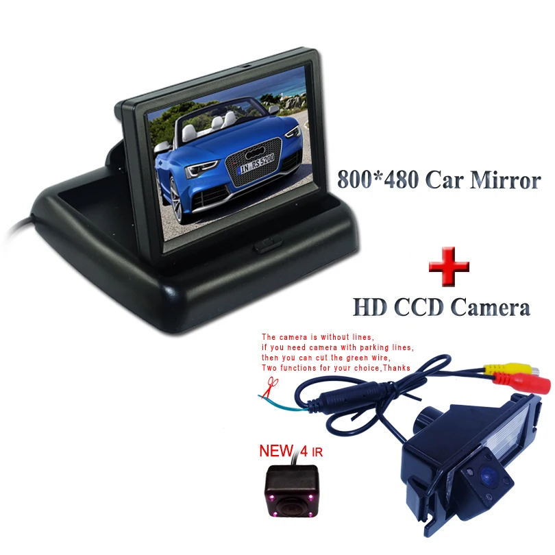 

WITH lcd screen 4.3" car rear monitor +4 IR lights car parking camera kit for HYUNDAI I30 for kia soul