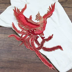 1 PCS Large 3 Colors Phoenix Embroidered Patch Sew On Garment Appliques Patches for Clothes Cheongsam Wedding Dress Accessory