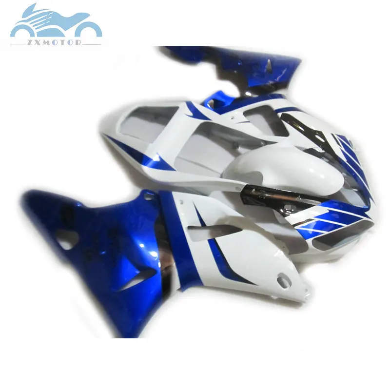 Free Custom motorcycle fairings Kit Fit for YAMAHA 2000 2001 YZFR1 YZF R1 00 01 aftermarket fairing kits white blue bodywork