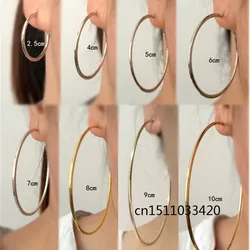 Hoop Earrings for Women Fashion Brand Super Large Big Small Circle Rose Gold Silver Black Plating Hot Classic Trend Exaggeration