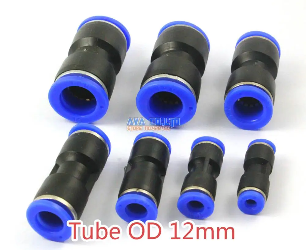 

20 Pieces Pneumatic Straight Union Tube OD 12mm Air Push In To Connect Fitting One Touch Quick Release Fitting