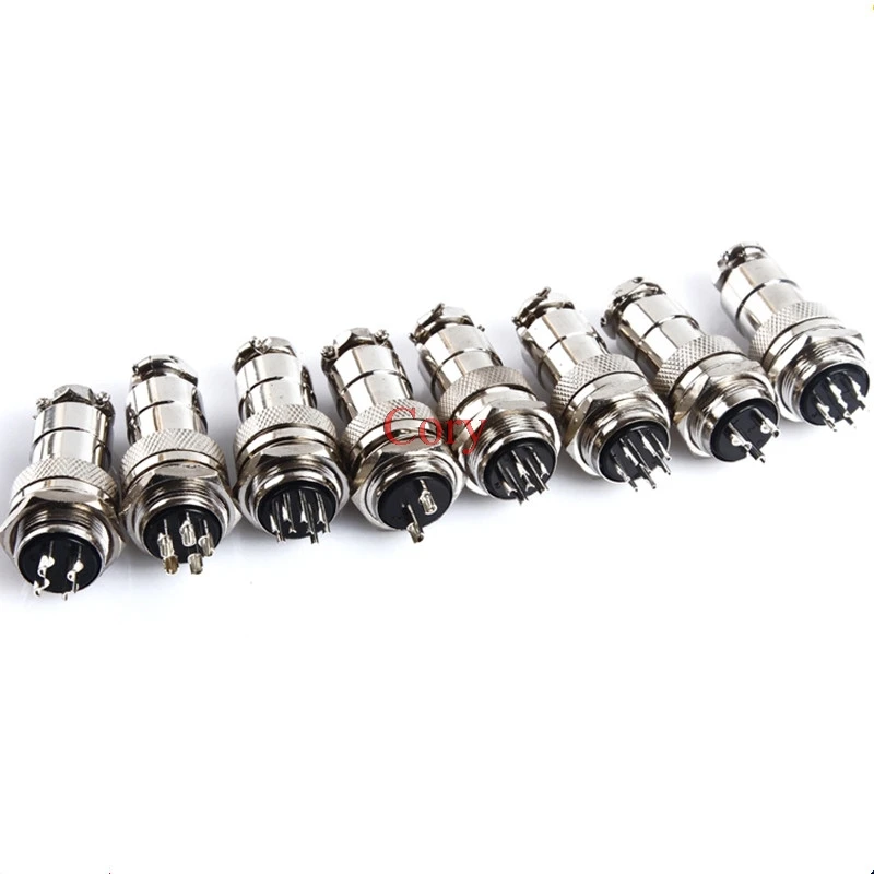 1PC GX20 20MM Mounting aviation connector plug male female metal circular quick connector 2/3/4/5/6/7/8/9/10/12/14PINS