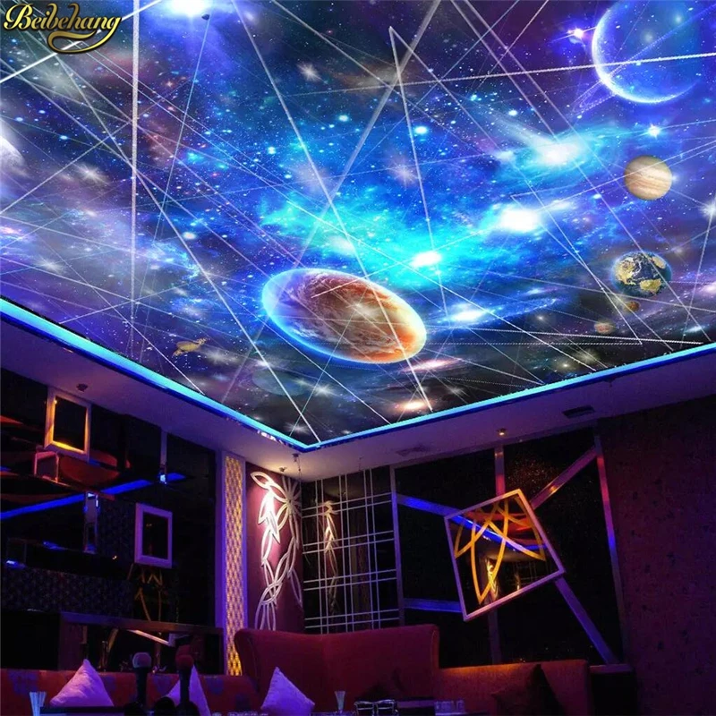 beibehang custom Space nebula sky universe wallpaper ceiling black hole KTV Ballroom TV background 3D wall papers home decor