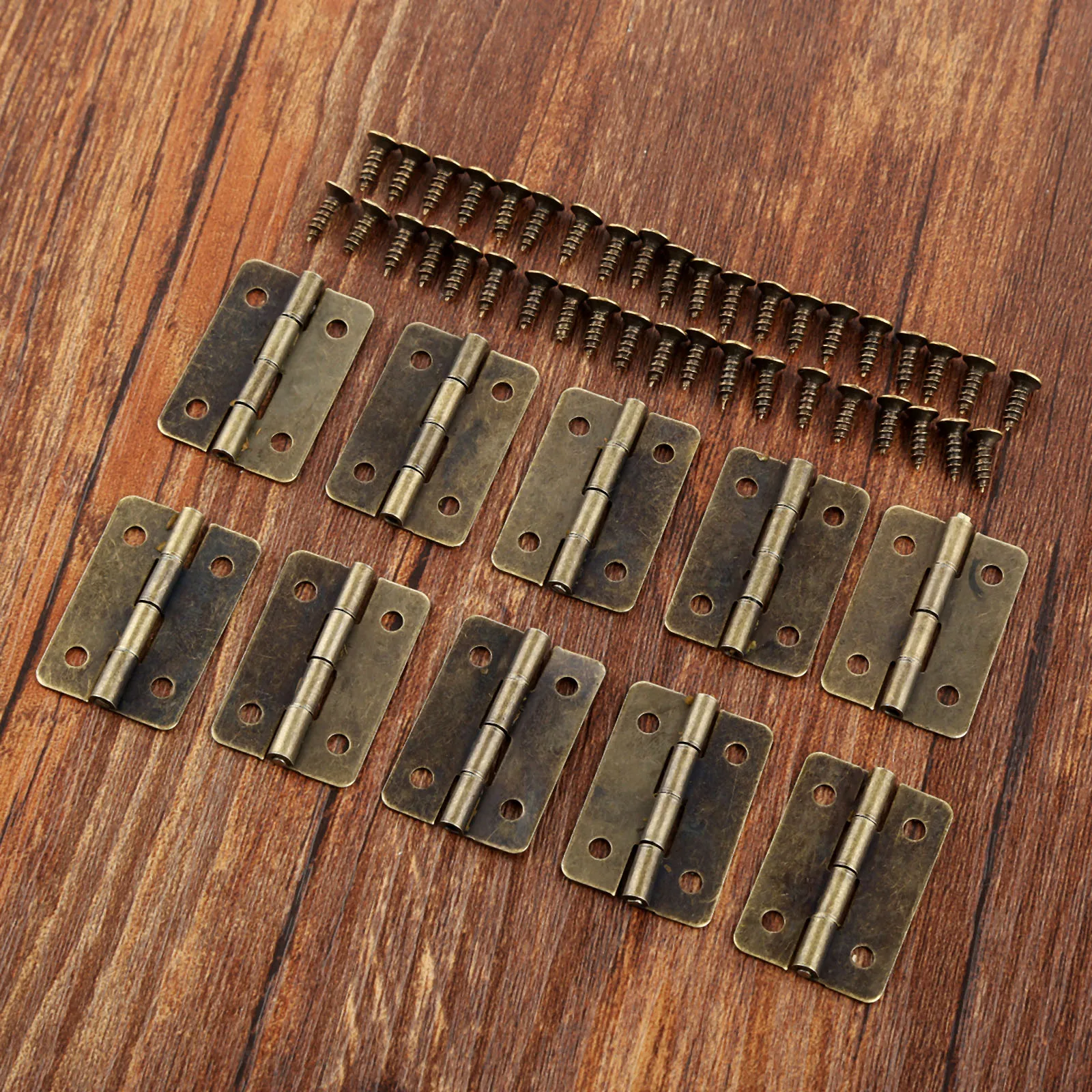 

10Pcs 30*21mm Antique Bronze Cabinet Hinges Furniture Decoration Door Drawer Decorative Mini Hinge For Jewelry Wooden Box