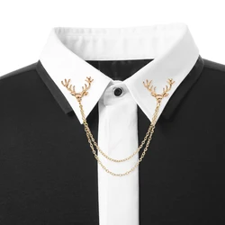 Vintage Style Jewelry Sheep Deer Head Women Tassel Women Tassel Chain Alloy Collar Pin Brooch Wholesale Christmas Gift Hot