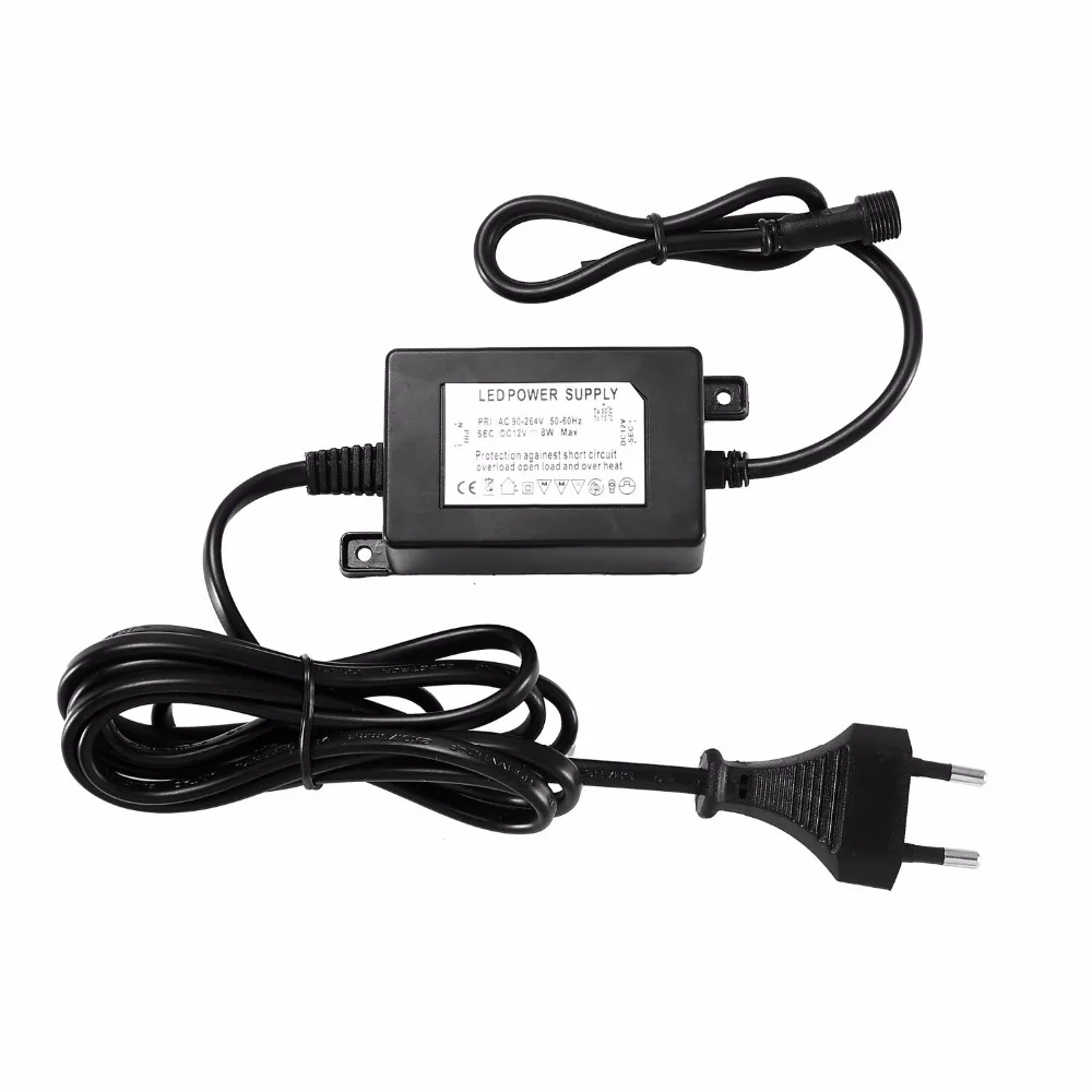 Preto PC Tensão de Entrada AC 90-260 V Saída DC 12 V Transformadores de Iluminação 8 W de Alta Qualidade LED de alimentação fornecer ao longo da vida LEVOU adaptador