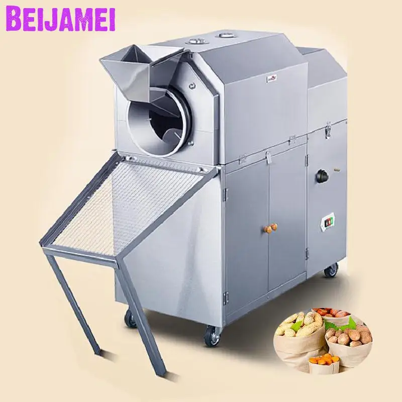 BEIJAMEI Factory Price Commercial Chestnut Roasting Processing Machine Industrial Gas Peanut Nut Roaster