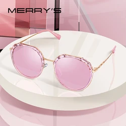 MERRYS DESIGN 여성용 럭셔리 브랜드 타원형 편광 선글라스, 패션 트렌드 핑크 선글라스, UV400 보호 S6330